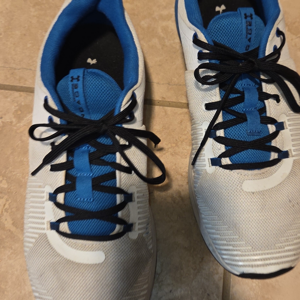 Under Armour White and Blue Athletic Shoes